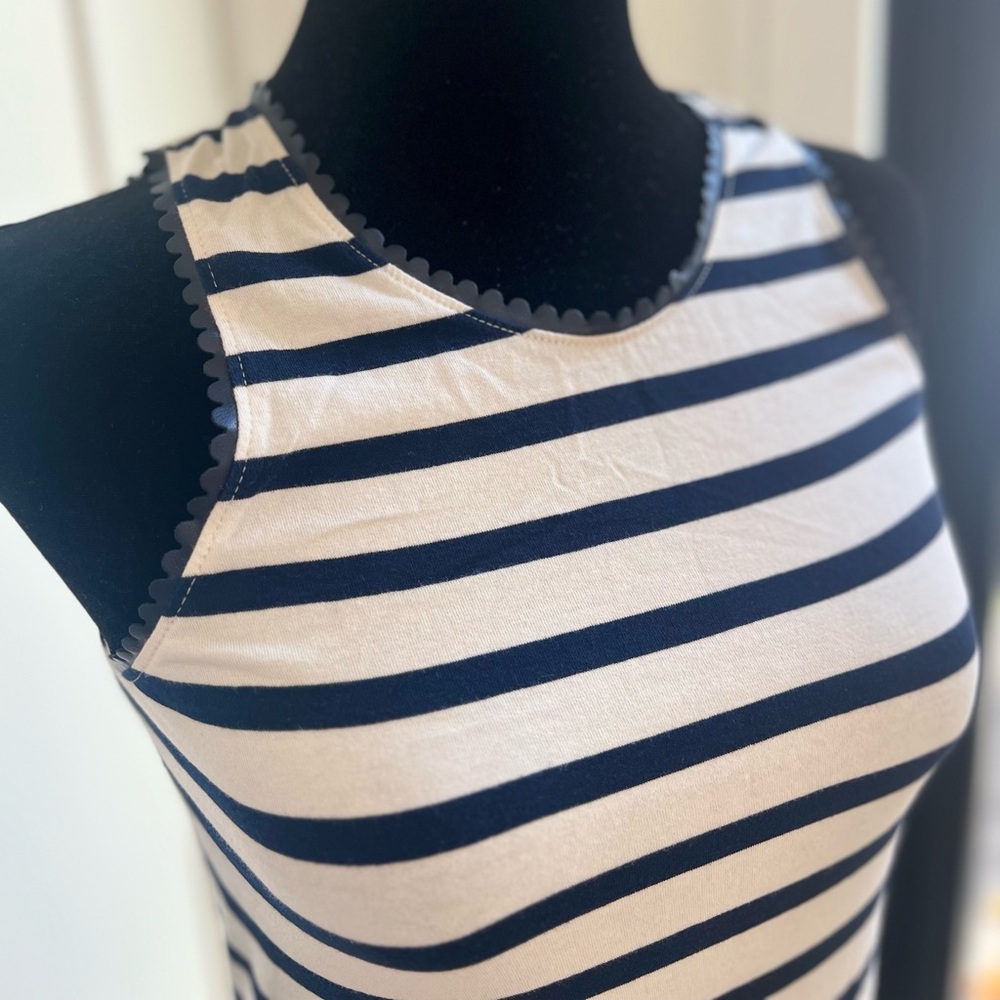 J. Crew Blue and White Striped Tank Top